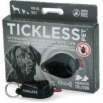 Dispozitiv cu ultrasunete pentru respingerea căpușelor și puricilor la câini și pisici, negru – Tickless Pet