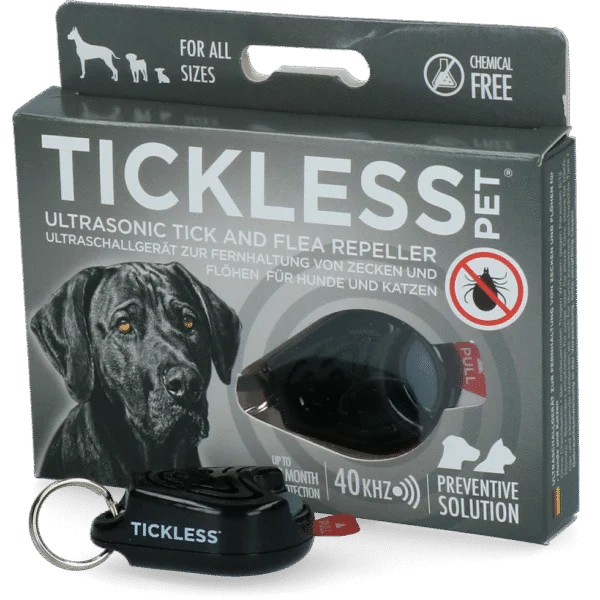 Dispozitiv cu ultrasunete pentru respingerea căpușelor și puricilor la câini și pisici, negru – Tickless Pet