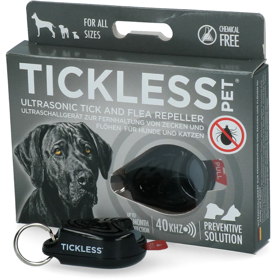 Dispozitiv cu ultrasunete pentru respingerea căpușelor și puricilor la câini și pisici, negru – Tickless Pet - imagine 1