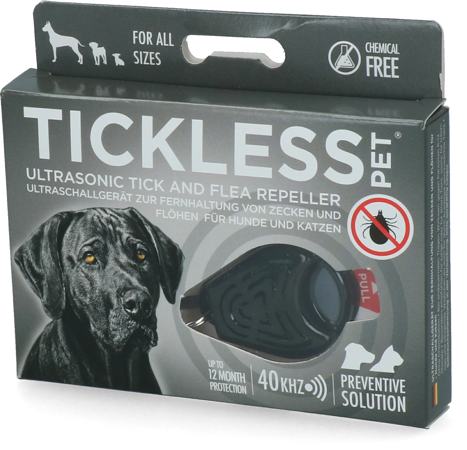 Dispozitiv cu ultrasunete pentru respingerea căpușelor și puricilor la câini și pisici, negru – Tickless Pet - imagine 2