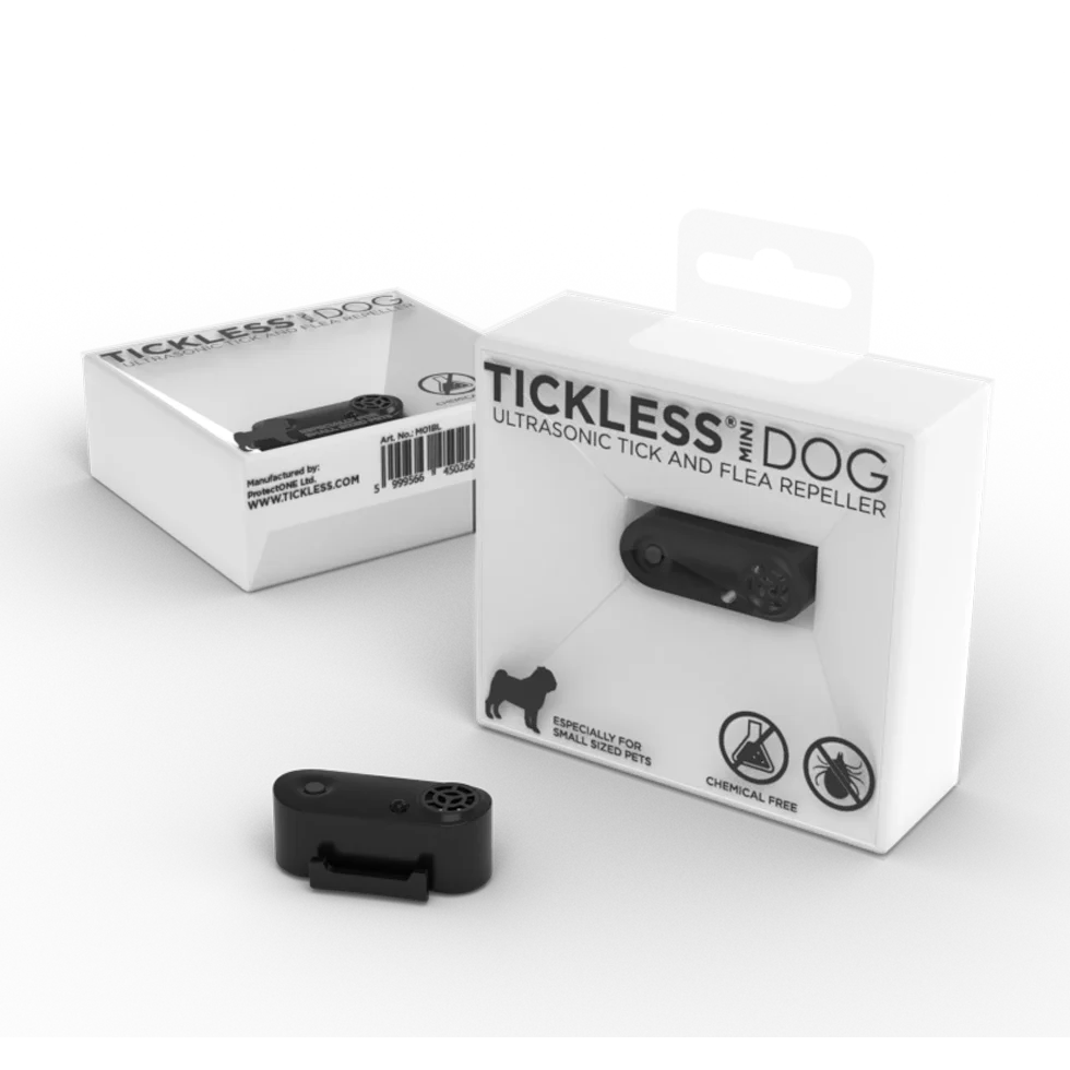 Dispozitiv cu ultrasunete împotriva căpușelor și puricilor pentru câini de talie mică, reîncărcabil, negru – Tickless Mini Dog - imagine 1