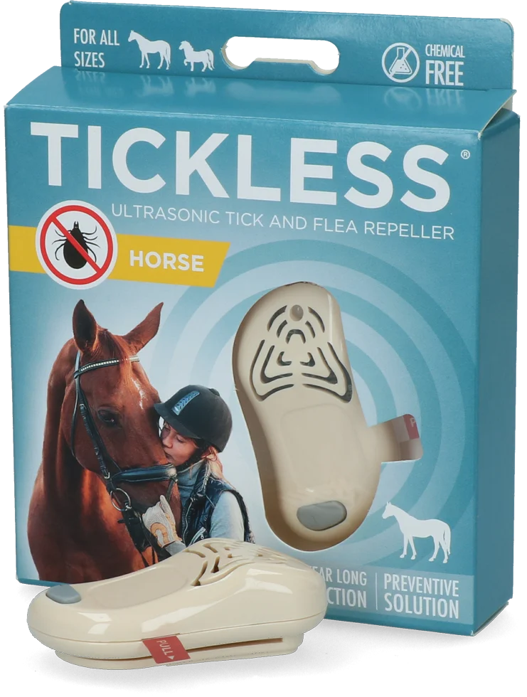 Dispozitiv cu ultrasunete pentru alungarea căpușelor la cai, bej – Tickless Horse - imagine 1