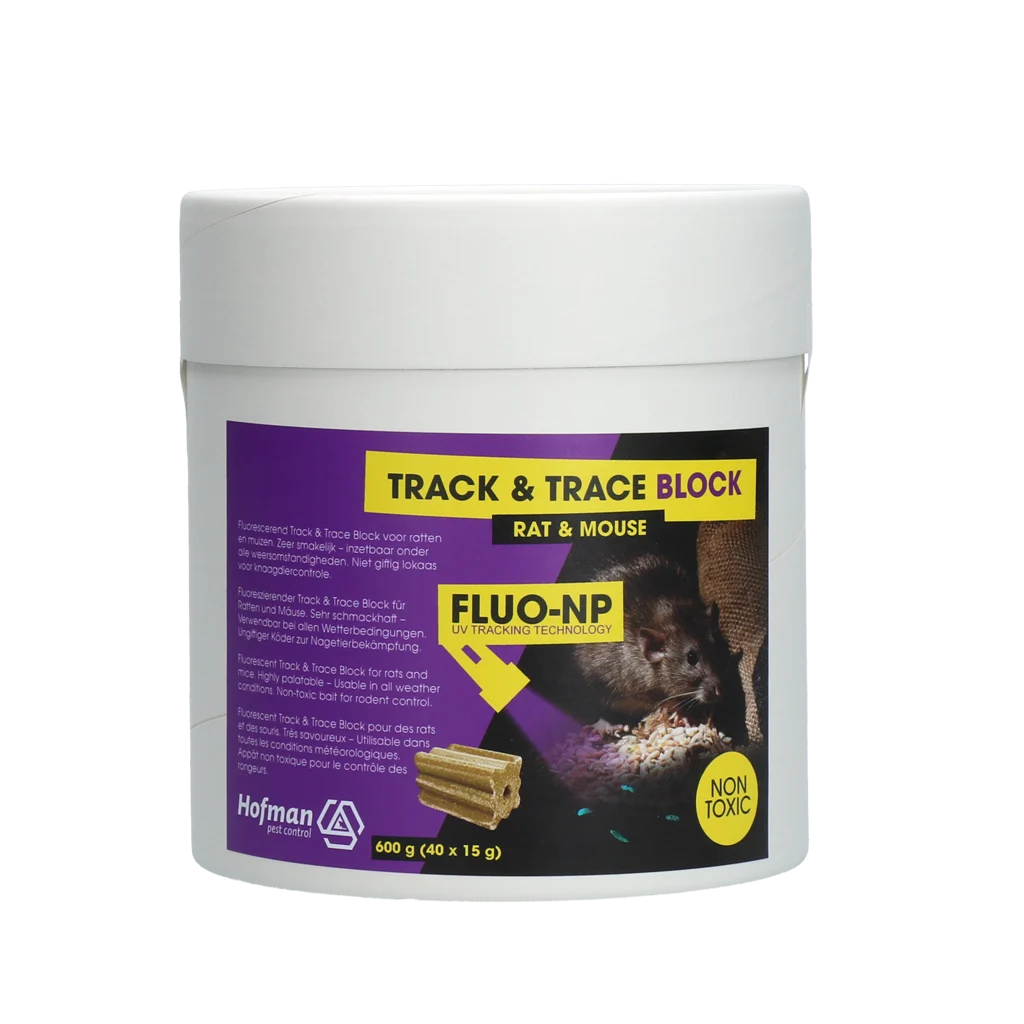 Blocuri fluorescente pentru monitorizarea șoarecilor și șobolanilor, 40 x 15 g – Fluo-NP Track & Trace Block - imagine 1