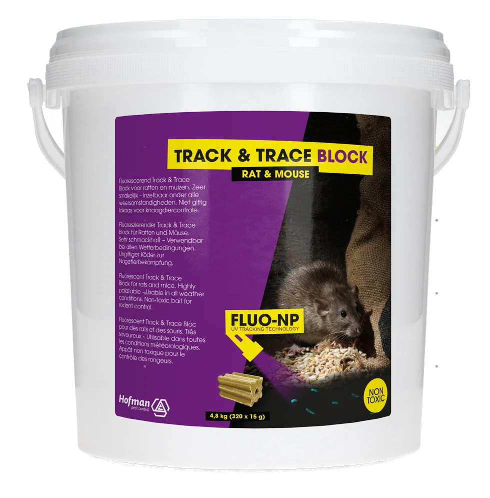 Blocuri de monitorizare pentru șoareci și șobolani, fluorescente, 320 x 15 g – Fluo-NP Track & Trace Block - imagine 1
