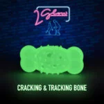 Jucărie în formă de os pentru câini, luminoasă – 2 Glow Cracking & Tracking Bone - imagine 3