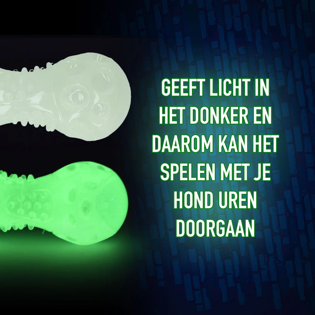 Os de joacă luminos pentru câini – 2 Glow Bone of it's Own - imagine 4