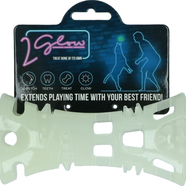 Os de joacă luminos pentru câini – 2 Glow Treat Bone of it's Own