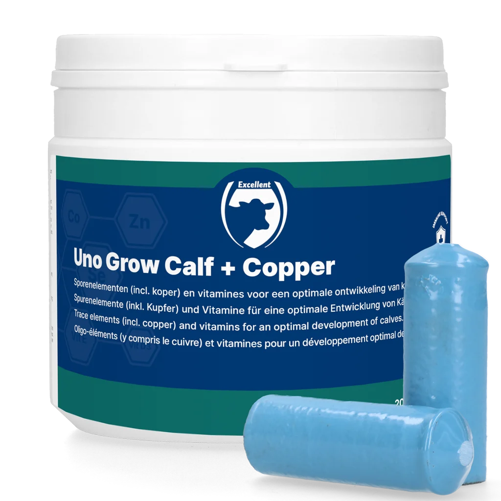 Bolus mineral cu cupru pentru viței, 20 x 40,5 g – Excellent Uno Grow Calf + Copper - imagine 1