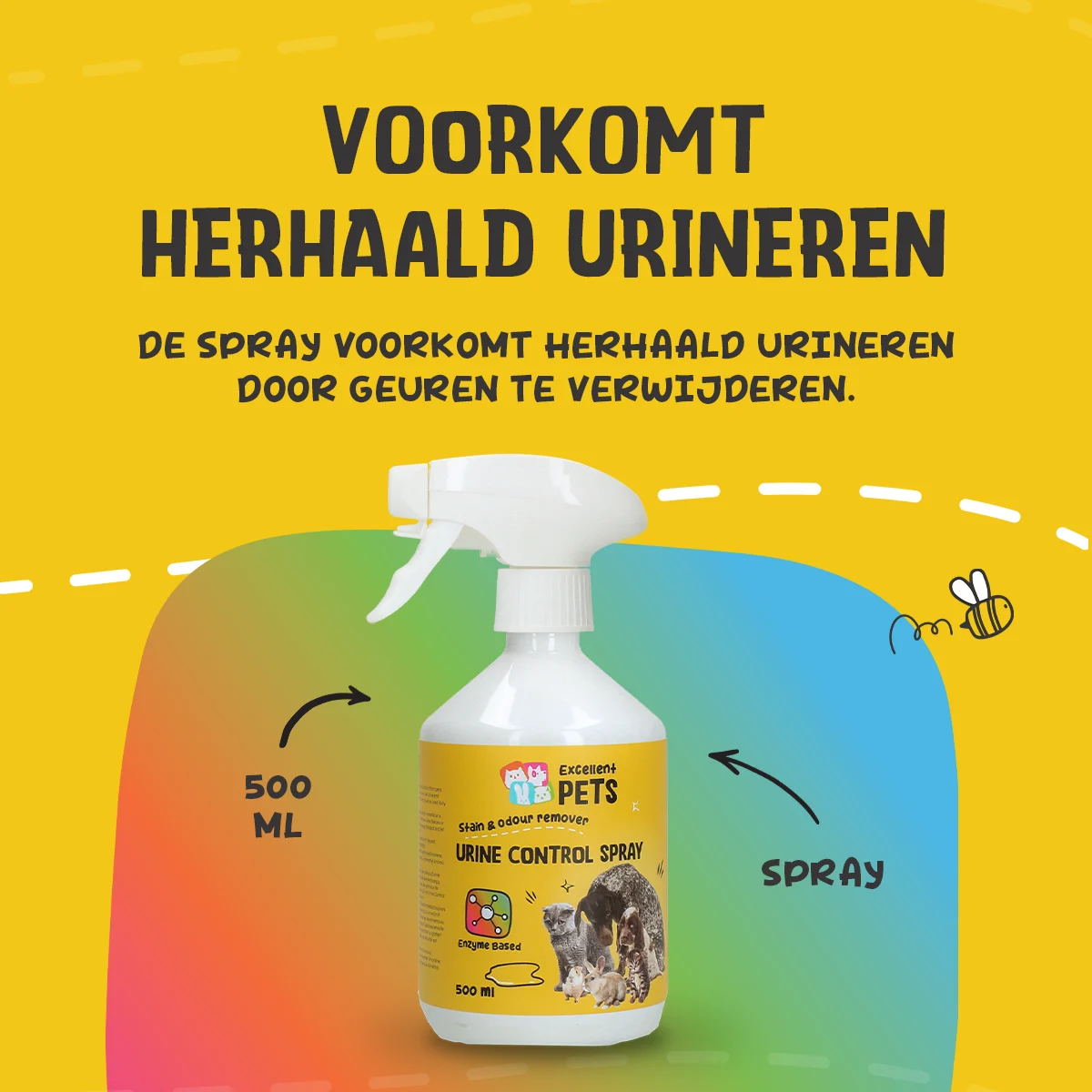 Spray pentru îndepărtarea petelor și mirosului de urină, 500 ml – Excellent Pets Urine Control Spray - imagine 4
