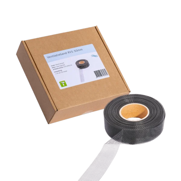 Bandă de ventilație din oțel inoxidabil împotriva dăunătorilor, neagră, 30 m x 5 cm – VentiStrip