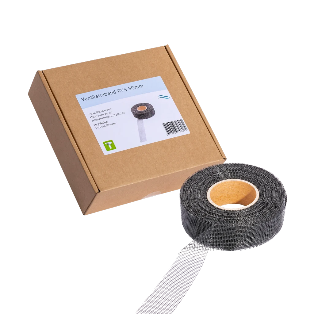 Bandă de ventilație din oțel inoxidabil împotriva dăunătorilor, neagră, 30 m x 5 cm – VentiStrip - imagine 1