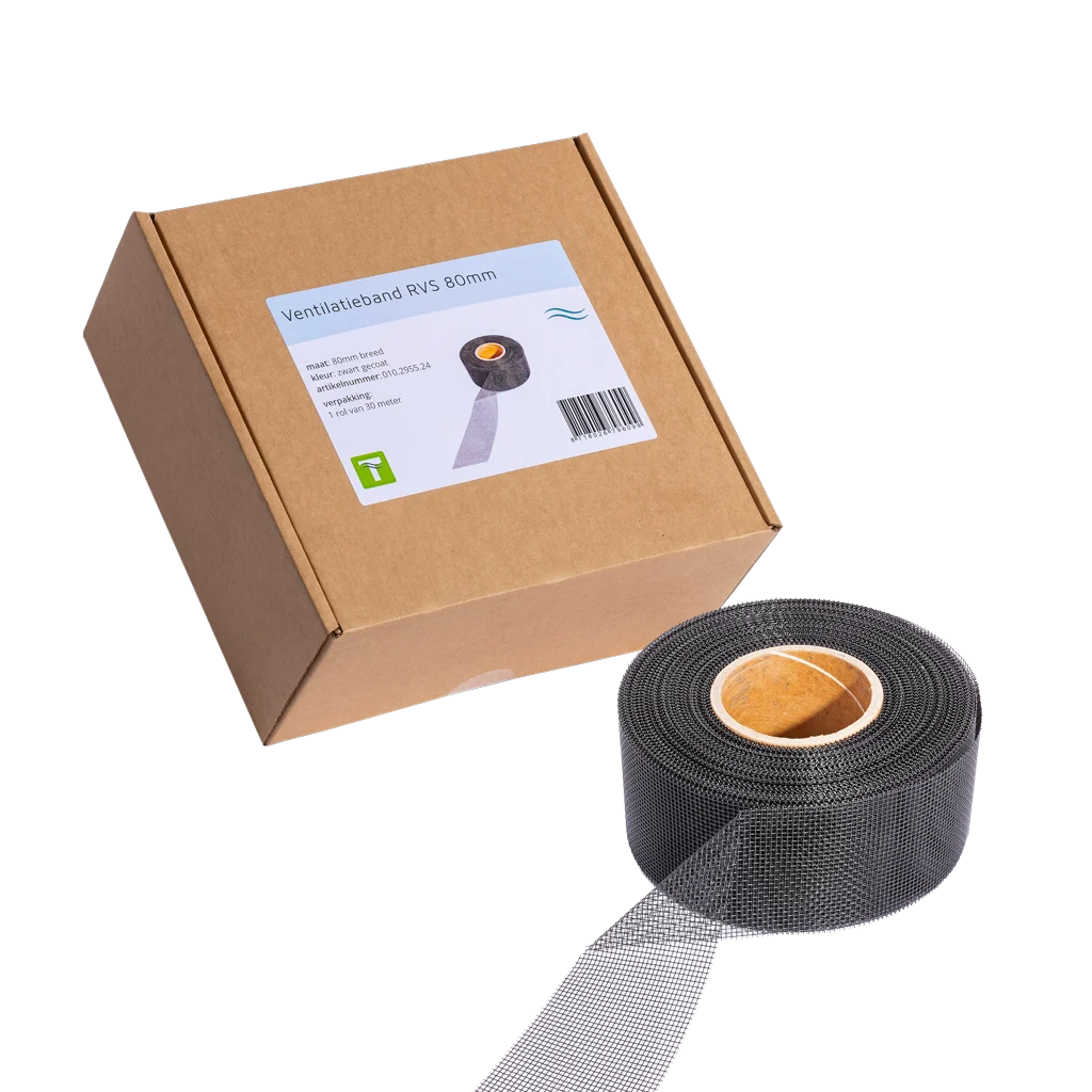 Bandă de ventilație din oțel inoxidabil împotriva dăunătorilor, neagră, 30 m x 8 cm – VentiStrip - imagine 1