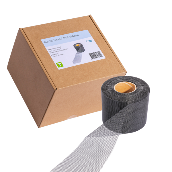Bandă de ventilație din oțel inoxidabil împotriva dăunătorilor, neagră, 30 m x 15 cm – VentiStrip