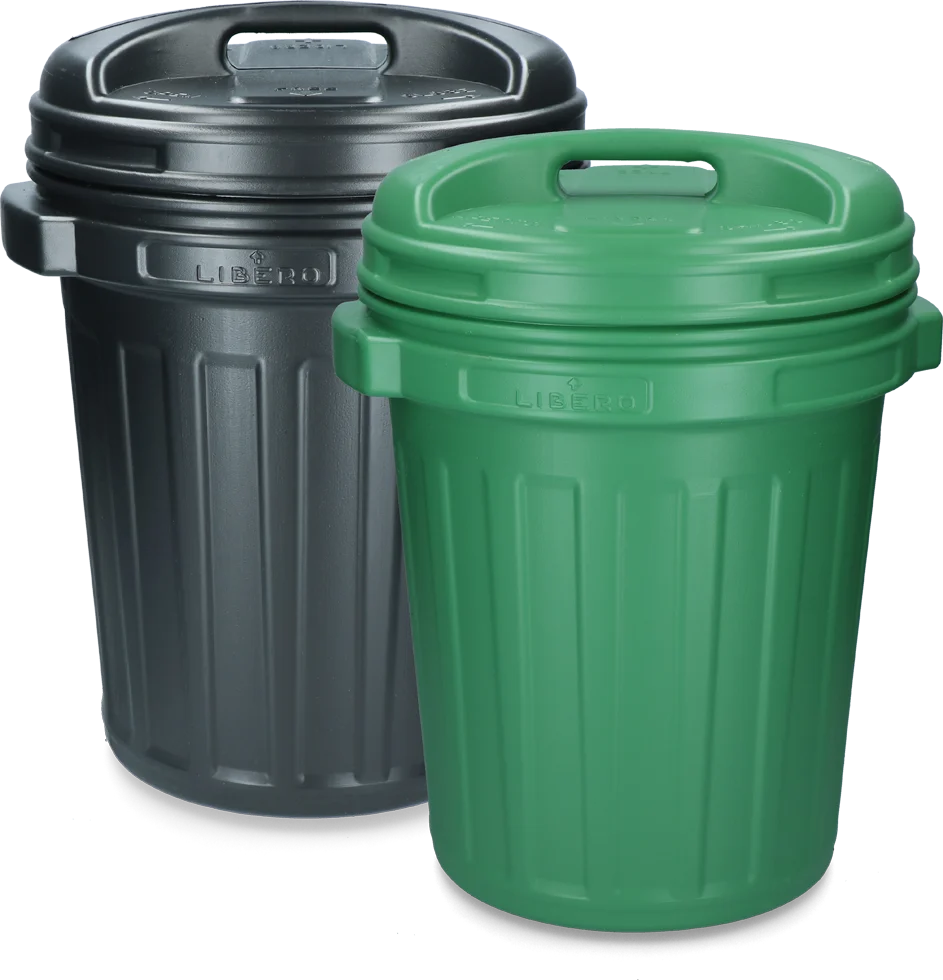 Recipient pentru hrană cu capac rotativ, 40 l, verde - imagine 1