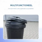 Recipient pentru furaje cu închidere prin rotire, 70 l, negru - imagine 5