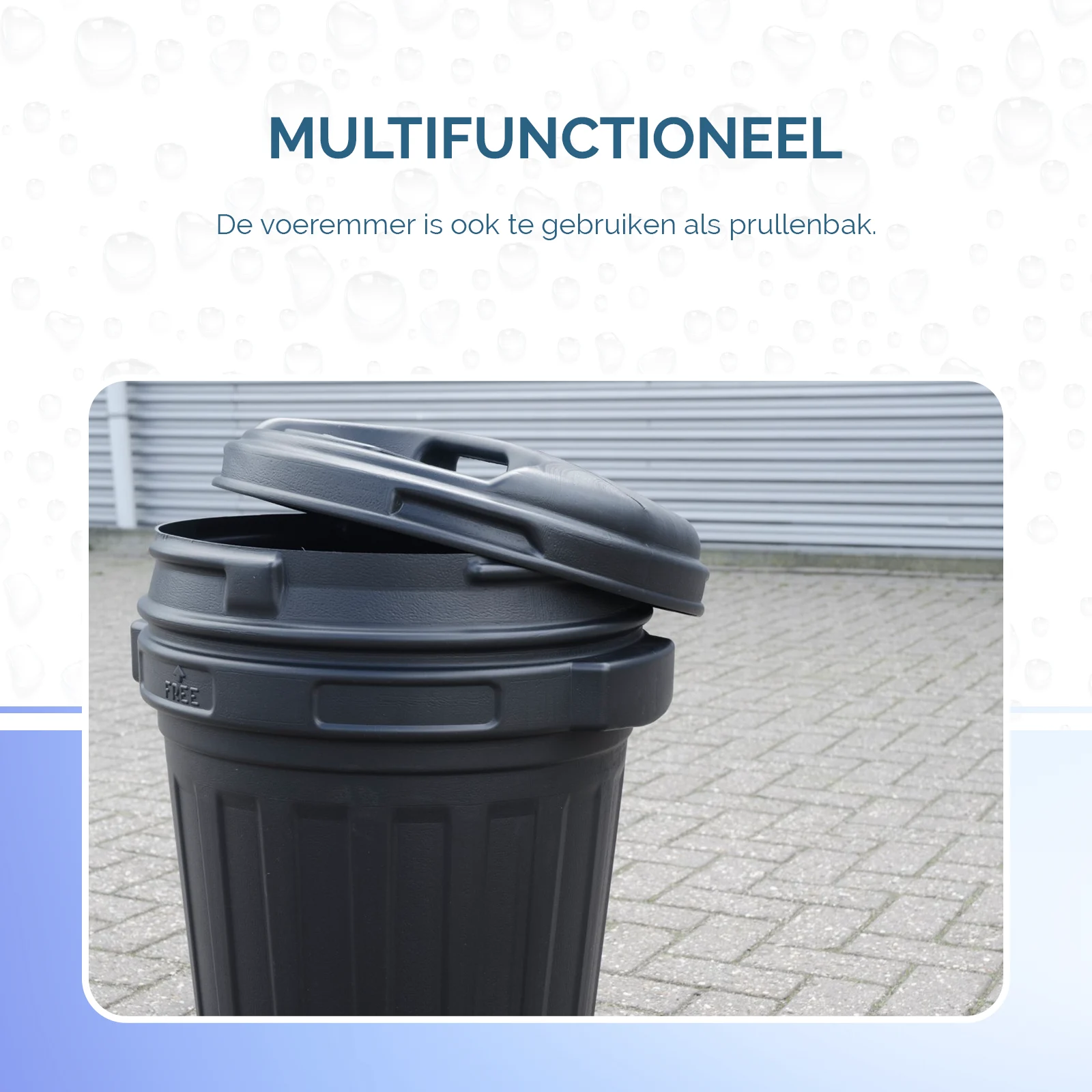 Recipient pentru furaje cu închidere prin rotire, 70 l, negru - imagine 5
