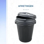 Recipient pentru furaje cu închidere prin rotire, 70 l, negru - imagine 6
