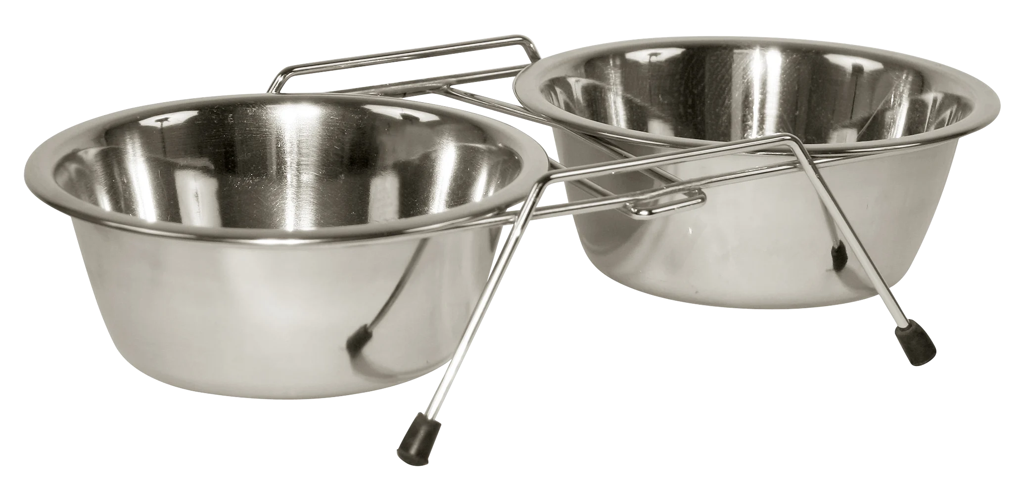 Set de două boluri din inox cu suport, 2 x 450 ml - imagine 1
