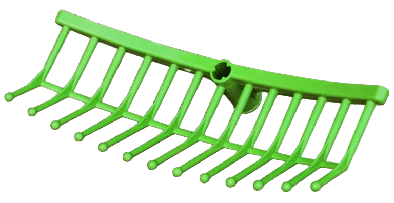 Greblă pentru furaje din plastic verde, diametrul orificiului 26 mm