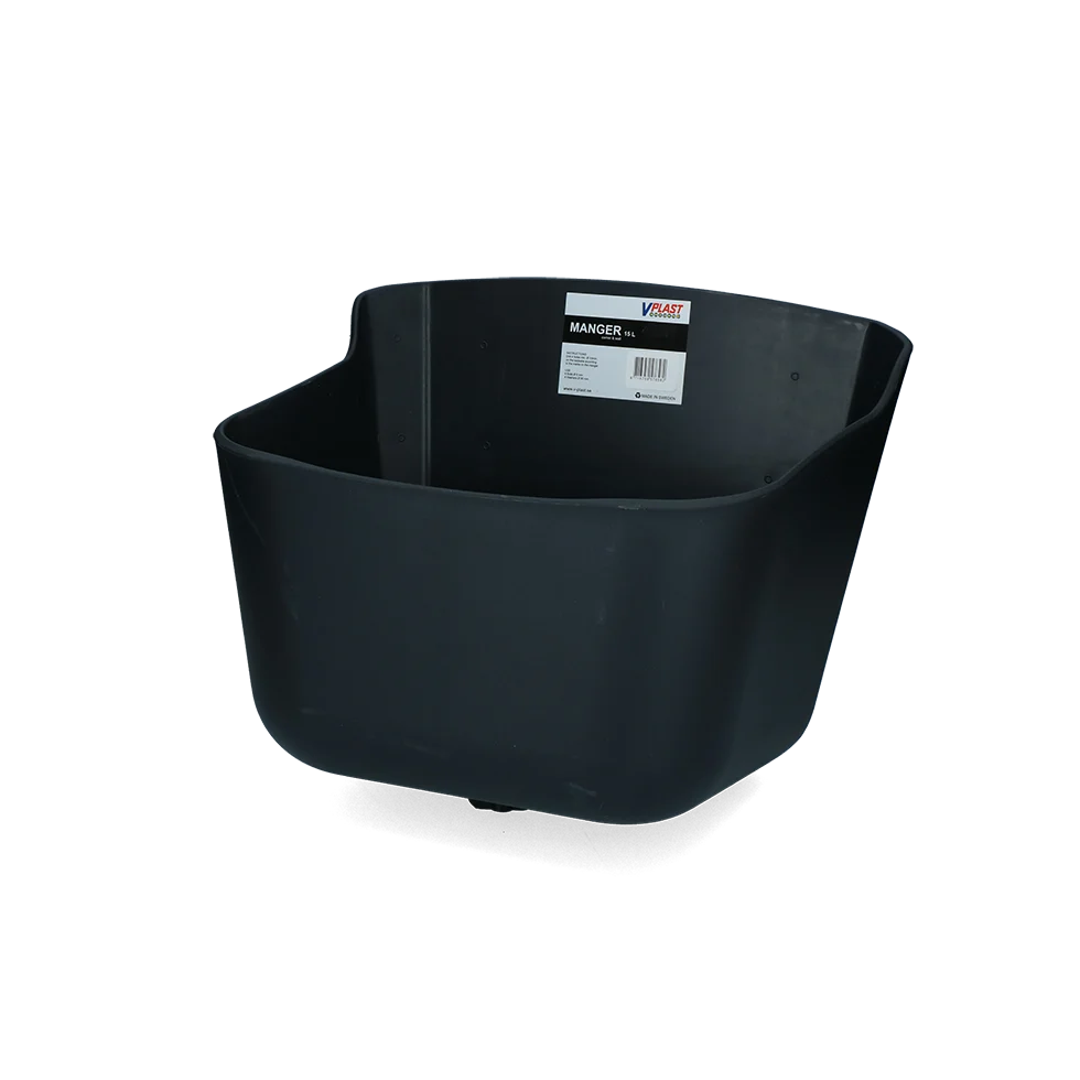 Vas pentru hrană din plastic cu opritor pentru apă, 15 l, negru – Vplast - imagine 1