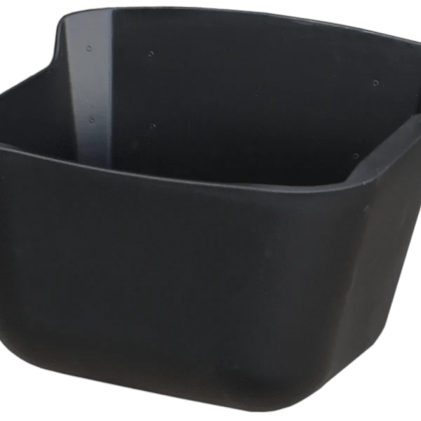 Vas de furajare și adăpătoare din plastic negru cu margine ridicată, 15 l – Vplast