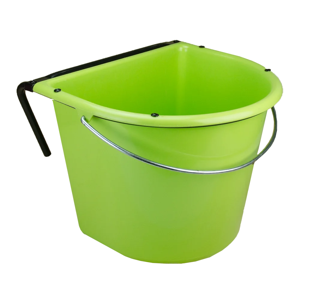 Vas de hrană pentru cai, de agățat, cu mâner metalic, 15 l, Verde – Vplast - imagine 2