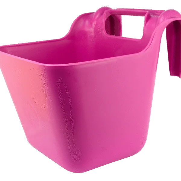 Recipient suspendabil pentru furaje, pentru cai, cu mâner, 14 l, roz – Ok-Plast