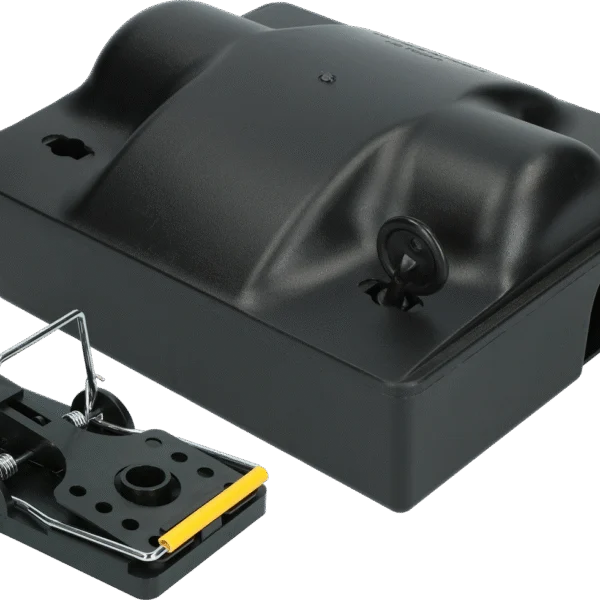Stație de intoxicare pentru șobolani, cu capcană pentru șobolani și cheie, 23,5 x 19,5 x 10,5 cm – Hofman Pest Control Dual Bait
