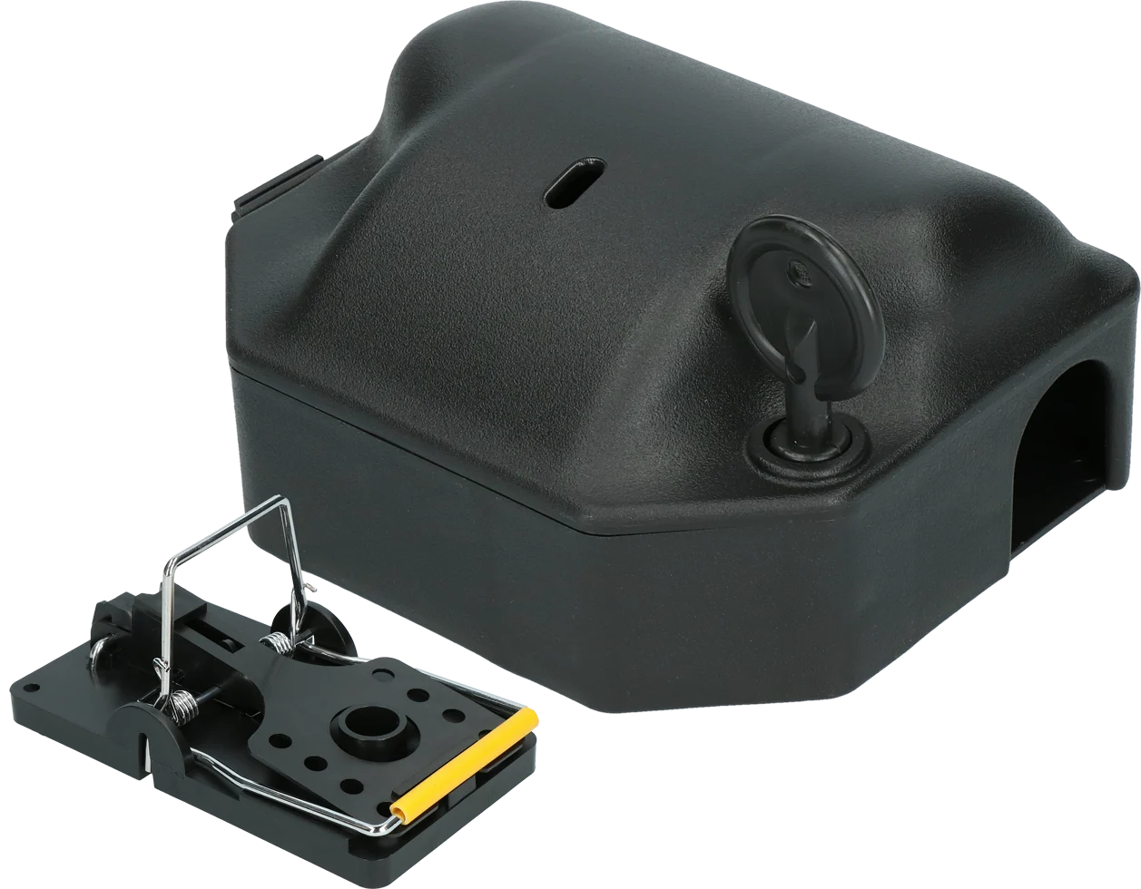 Cutie pentru șoareci cu capcană pentru șoareci și cheie, 12,5 x 10,5 x 6,5 cm – Hofman Pest Control - imagine 1