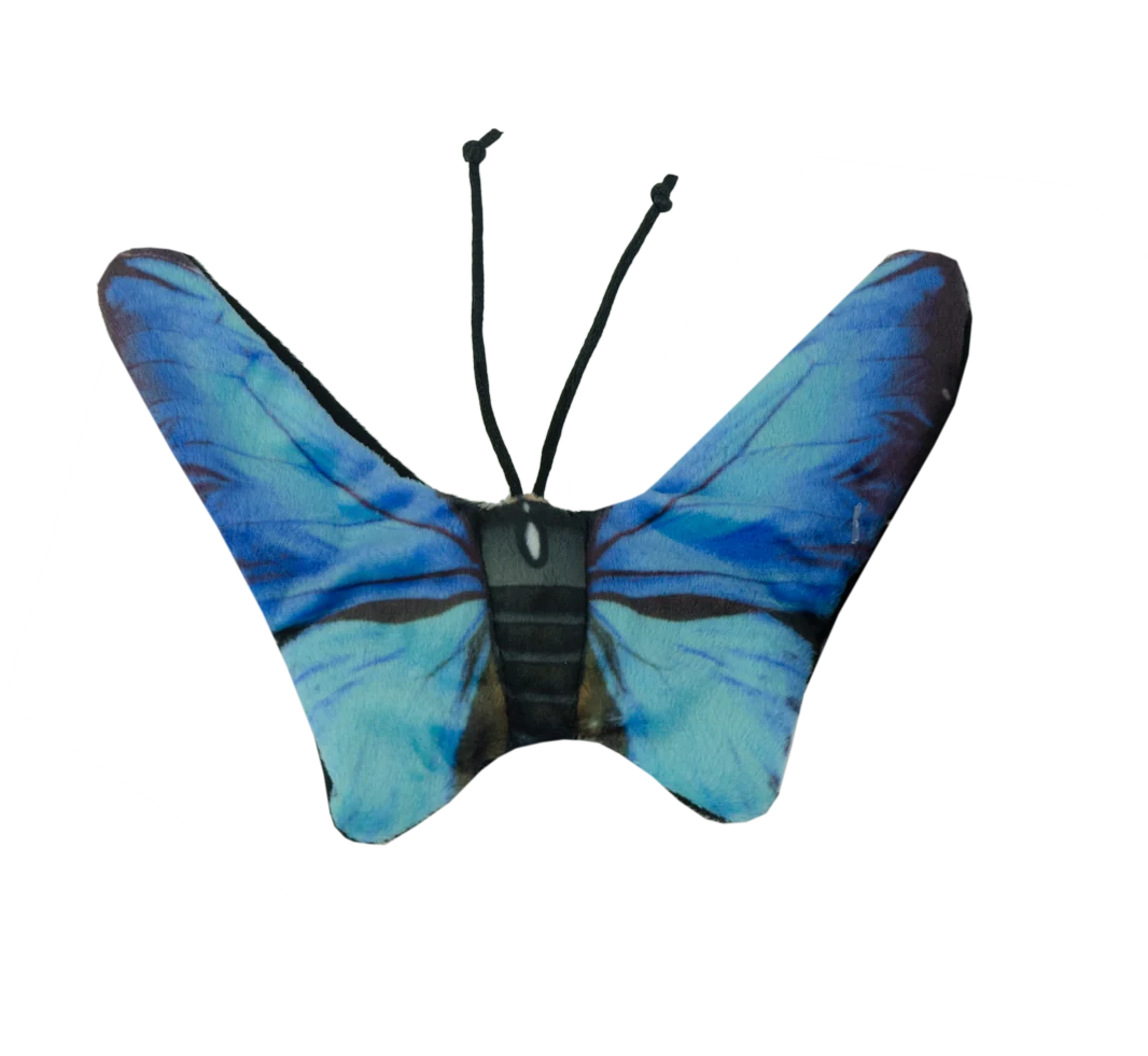 Fluture de jucărie pentru pisici, cu iarbă mâței – Wild Life Collection Cat Blauwe Vlinder - imagine 2