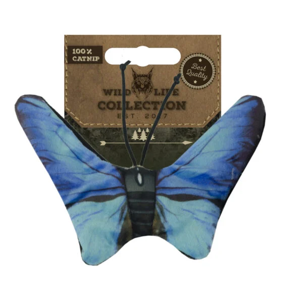 Fluture de jucărie pentru pisici, cu iarbă mâței – Wild Life Collection Cat Blauwe Vlinder