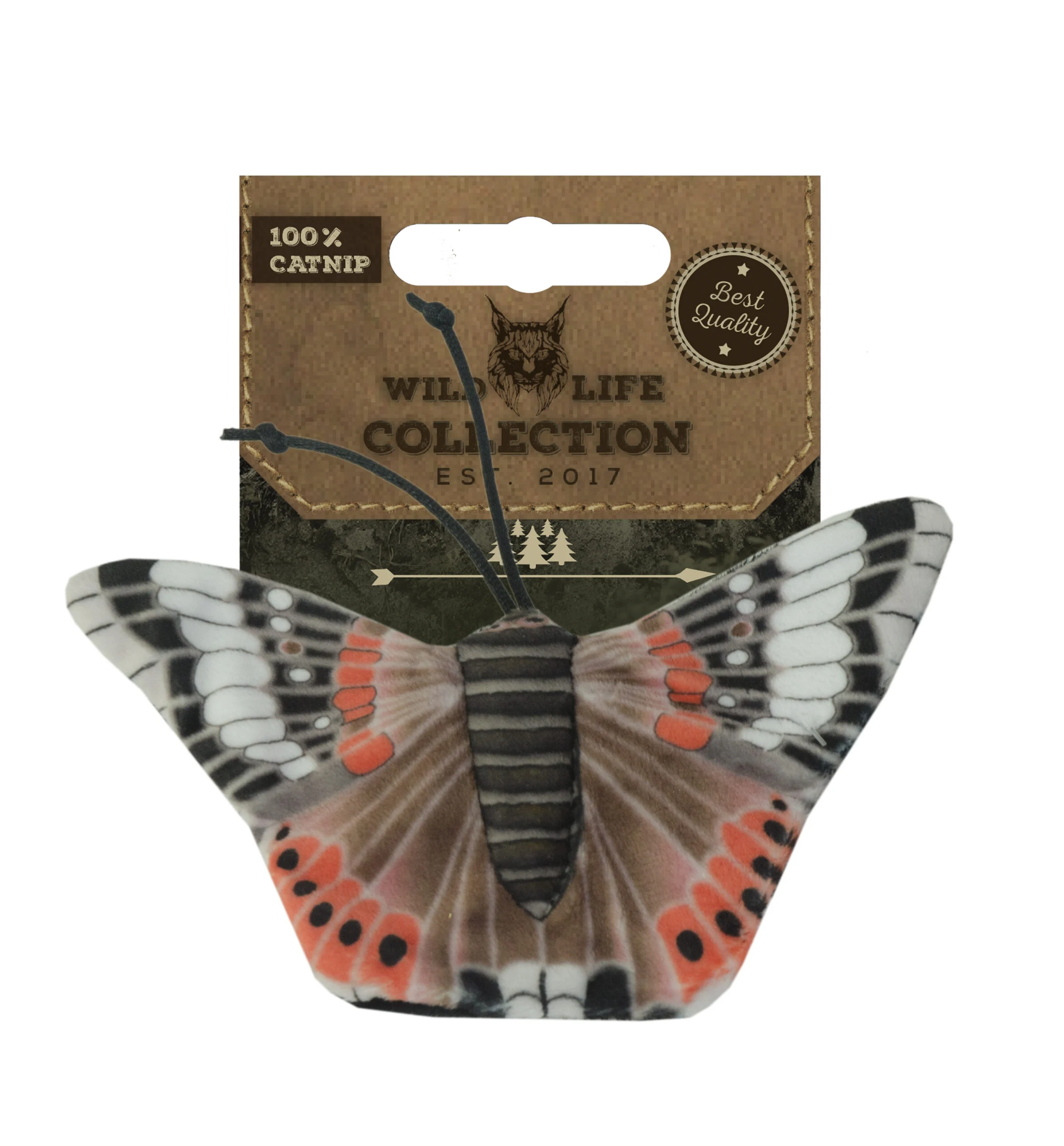Fluture de joacă pentru pisici cu iarba-mâței – Wild Life Collection Cat, fluture amiral - imagine 1