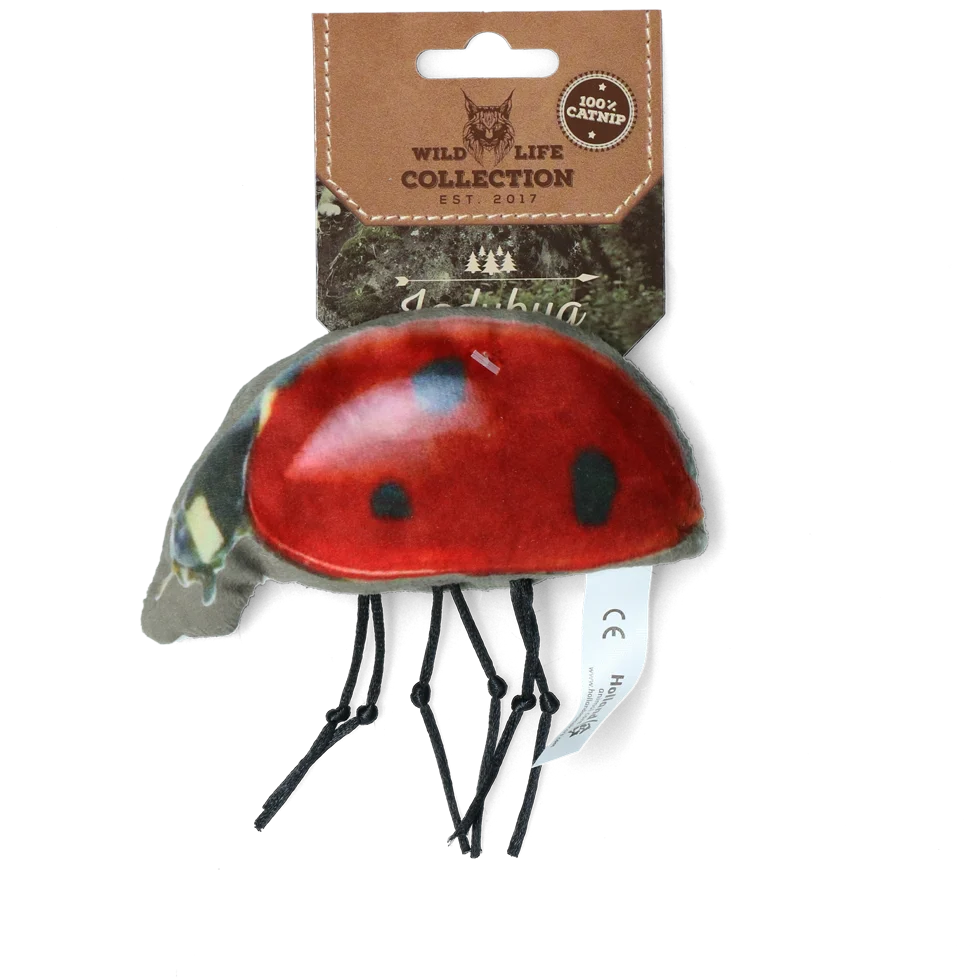 Jucărie pentru pisici în formă de buburuză, cu iarba mâței – Wild Life Collection Cat Lieveheersbeestje - imagine 1