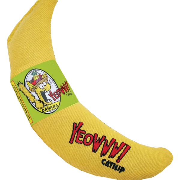 Banană de jucărie pentru pisici cu iarbă mâței, 17,7 cm – Yeowww! Chicata Banana