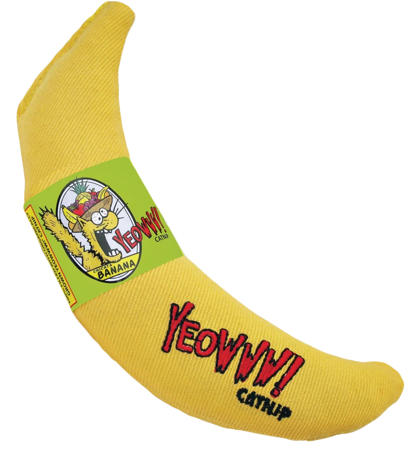Banană de jucărie pentru pisici cu iarbă mâței, 17,7 cm – Yeowww! Chicata Banana - imagine 1