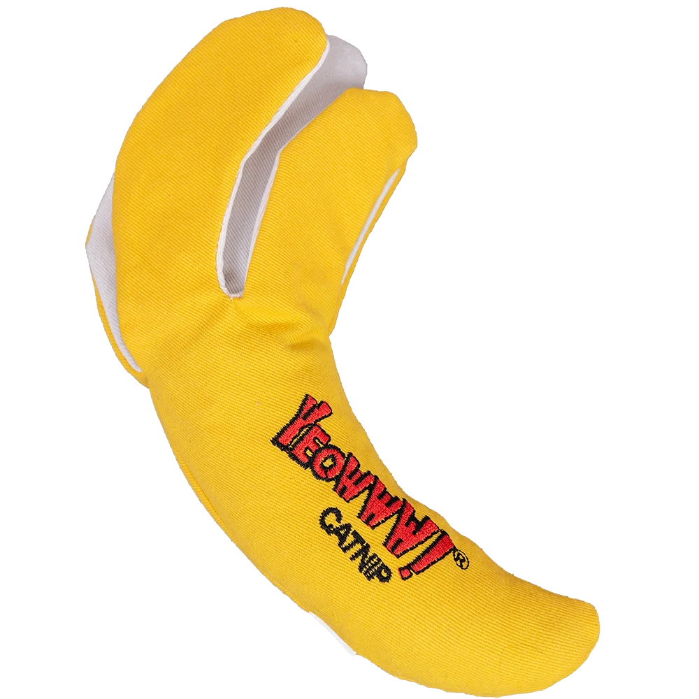 Banană de joacă pentru pisici, decojită și umplută cu iarbă mâței, 18 cm – Yeowww! Chicata Banana Peeled - imagine 2