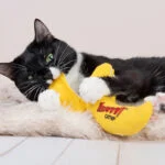 Banană de joacă pentru pisici, decojită și umplută cu iarbă mâței, 18 cm – Yeowww! Chicata Banana Peeled - imagine 3