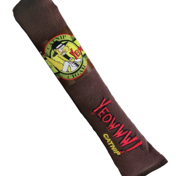 Jucărie trabuc pentru pisici cu iarbă mâței, maro, 18 cm – Yeowww! Cigar