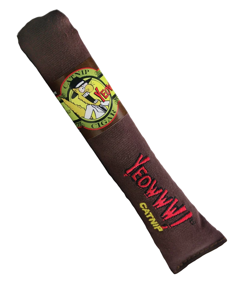 Jucărie trabuc pentru pisici cu iarbă mâței, maro, 18 cm – Yeowww! Cigar - imagine 1