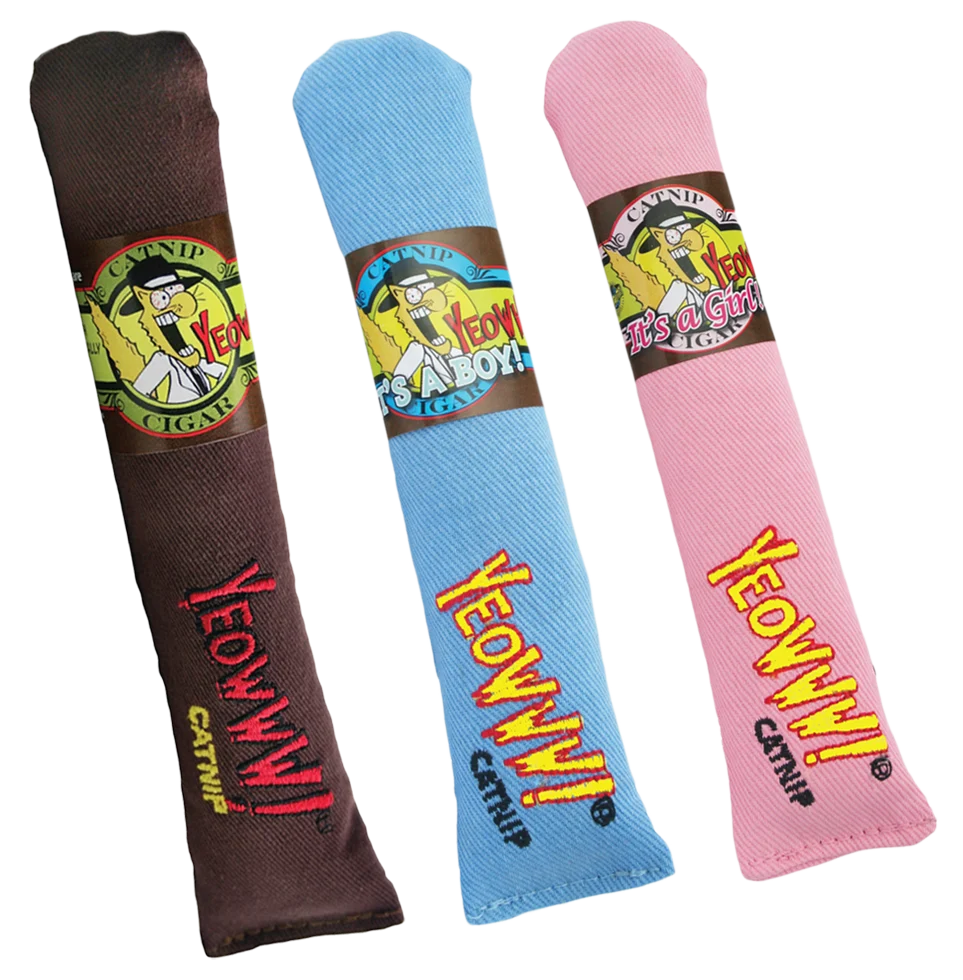 Jucărie tip trabuc pentru pisici cu iarbă mâței, albastră, 18 cm – Yeowww! Cigar - imagine 3