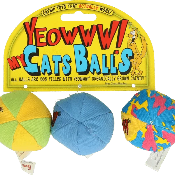 Mingi de joacă pentru pisici cu iarba mâței – Yeowww! My Cats Balls