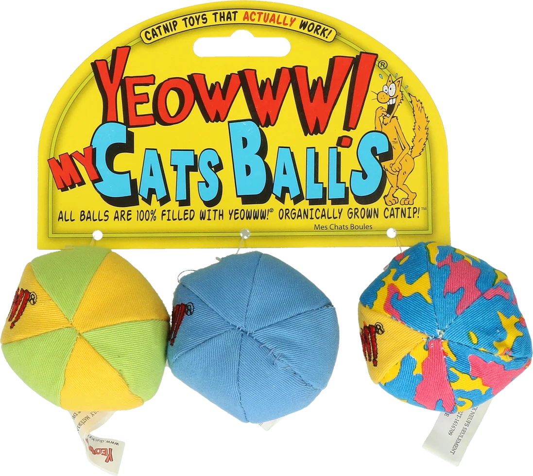 Mingi de joacă pentru pisici cu iarba mâței – Yeowww! My Cats Balls - imagine 1