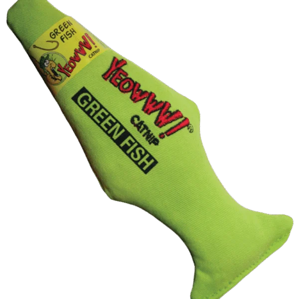 Pește de jucărie pentru pisici cu catnip, verde, 18 cm – Yeowww! Green Fish