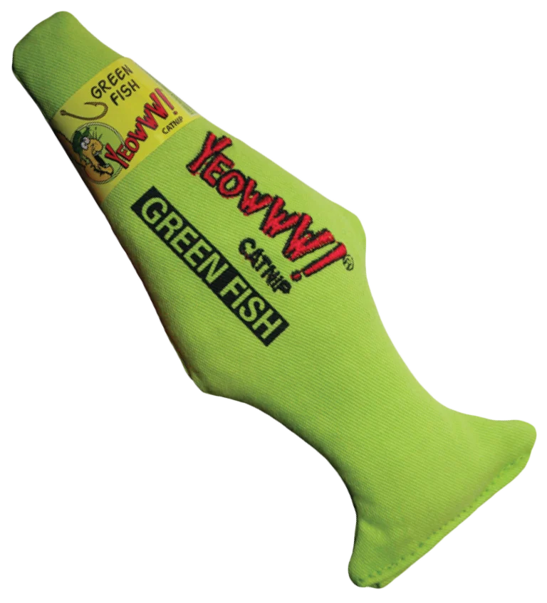Pește de jucărie pentru pisici cu catnip, verde, 18 cm – Yeowww! Green Fish - imagine 1
