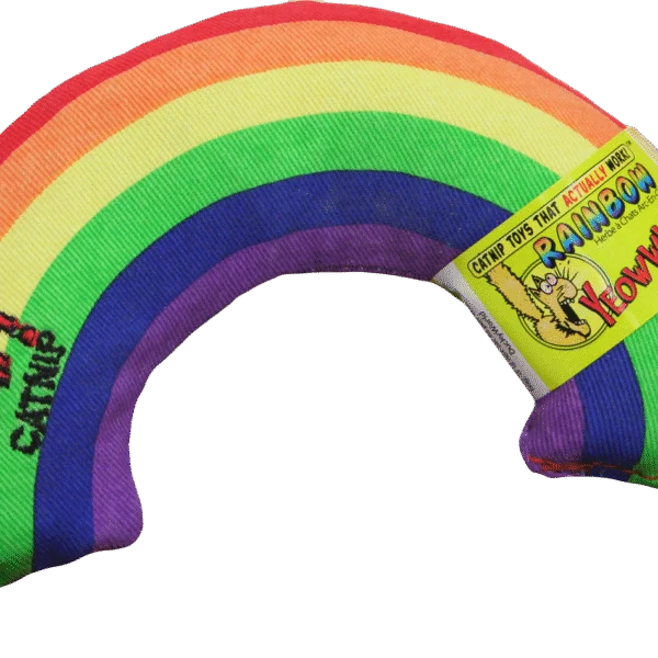 Jucărie pentru pisici în formă de curcubeu, cu catnip, 17,7 cm – Yeowww! Rainbow