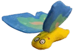 Fluture pentru pisici cu iarbă mâței și aripi foșnitoare, 13 x 6 cm, Albastru – Yeowww! Butterfly