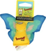 Fluture pentru pisici cu iarbă mâței și aripi foșnitoare, 13 x 6 cm, Albastru – Yeowww! Butterfly - imagine 2