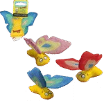 Fluture jucărie pentru pisici, cu iarba mâței și aripi foșnitoare, 13 x 6 cm, Roșu – Yeowww! Butterfly - imagine 2