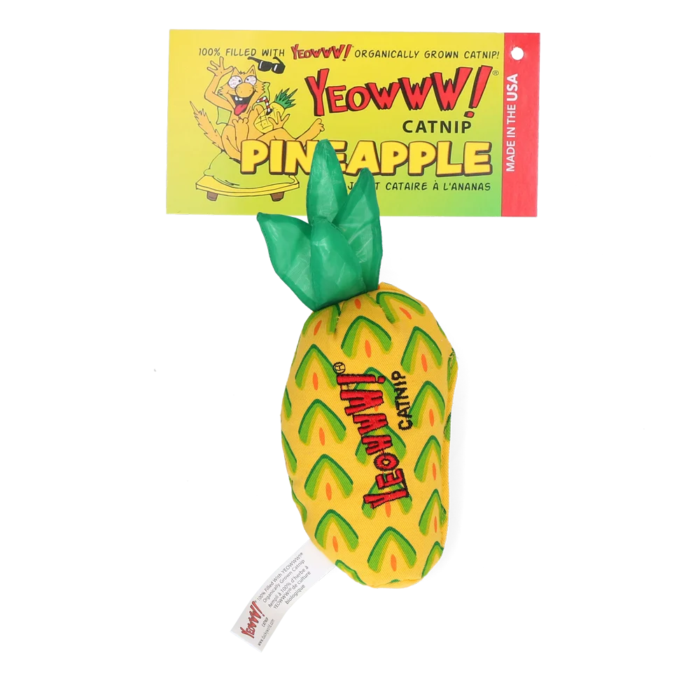 YEOW042.png Jucărie pentru pisici Ananas cu catnip, 17,7 cm – Yeowww! Pineapple - imagine 1