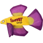 Pește de joacă pentru pisici cu catnip și înotătoare foșnitoare, mov, 17 x 12 cm – Yeowww! Mo Betta Fish